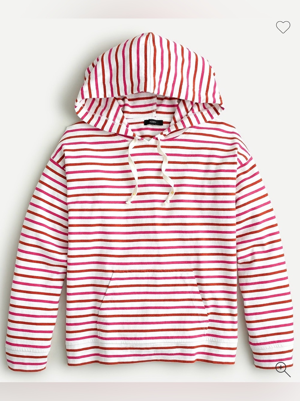J Crew Wide-Sleeve Hoodie in Striped Mariner Cloth Size Medium